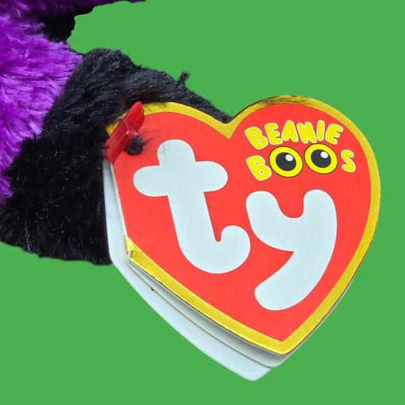 2017 Ty Beanie Boos Creeper 6" Halloween Black & Purple Spider Plush with Tags - Picture 6 of 8